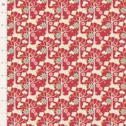 Tilda Jubilee Wildgarden Red, tessuto rosso con alberi Tilda Fabrics - 1