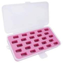 Scatolina Porta Spoline con 25 posti, Rosa e Trasparente