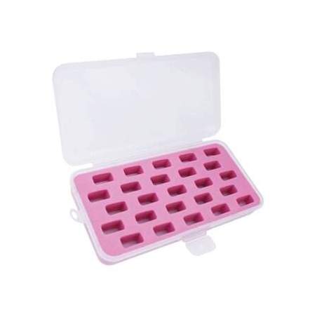 Scatolina Porta Spoline con 25 posti, Rosa e Trasparente
