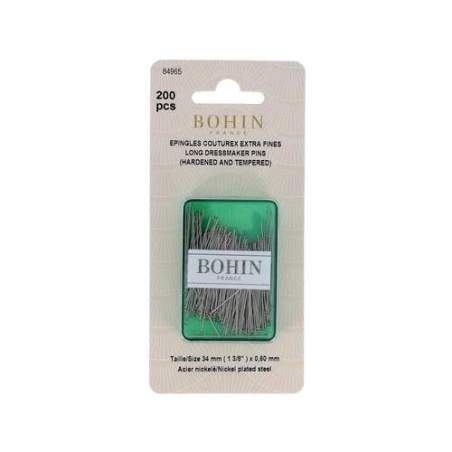 Bohin, spilli da sarta extra fini da 34 mm - ø 0,60 mm- 200pz