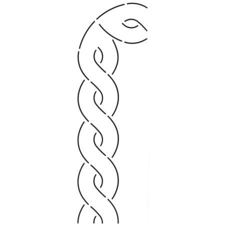 Stencil per Quilting, Nastro intrecciato con angolo da 5 cm - Cable Border