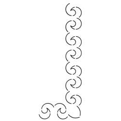 Stencil per Quilting, Bordo spire decorative e angolo da 3,8 cm - Scroll Border by Keryn Emmerson