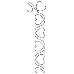 Stencil per Quilting, Bordo con Cuori da 4 cm - Heart Border by Laura Estes