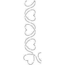 Stencil per Quilting, Bordo con Cuori da 6,4 cm - Heart Border by Laura Estes
