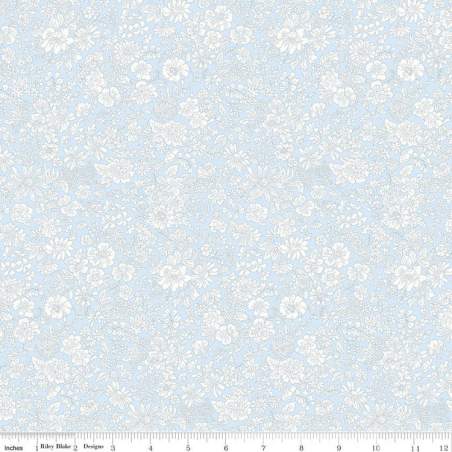Emily Belle Pale Sky, Tessuto Azzurro Cielo a fiori bianchi - Liberty Fabrics Liberty Fabrics - 1
