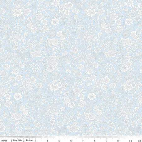 Emily Belle Neutrals Pale Sky, Tessuto Azzurro Cielo a fiori bianchi - Liberty Fabrics Liberty Fabrics - 1