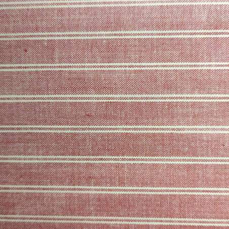 Moda Fabrics, Tessuto Rosso con Righe Beige