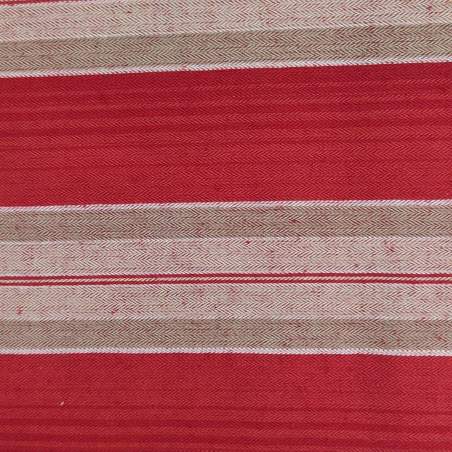 Moda Fabrics, Tessuto Grosse Righe Nocciola Scuro e Rosse