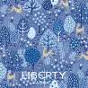 Garden Party Collection, Dancing Deer, tessuto azzurro con motivi di alberi e cervi - Liberty Quilting Liberty Fabrics - 1