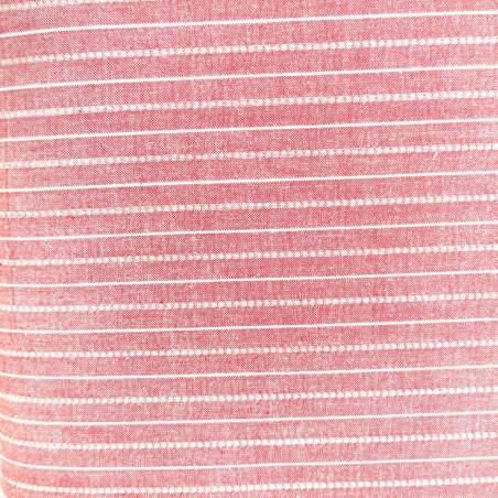 Moda Fabrics, Tessuto Fondo Rosso Chiaro con Sottile righe Bianche Moda Fabrics - 1