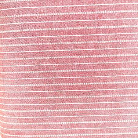 Moda Fabrics, Tessuto Fondo Rosso Chiaro con Sottile righe Bianche Moda Fabrics - 1