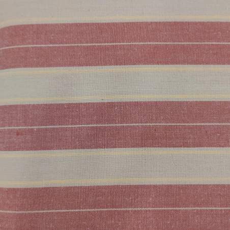 Marcus Fabrics, Classic Wovens, Tessuto a Righe Nocciola Scuro e Rosso Moda Fabrics - 1