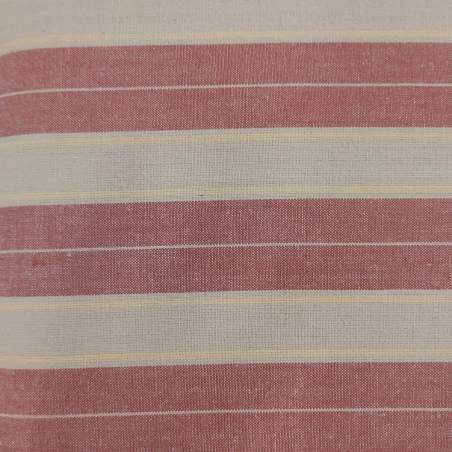 Marcus Fabrics, Classic Wovens, Tessuto a Righe Nocciola Scuro e Rosso