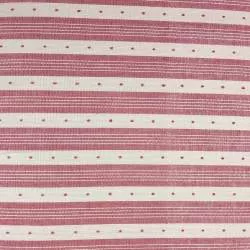 Stim, Tessuto tinto in Filo Fondo Beige Chiaro con Righe Rosse pallide punteggiata