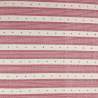 Moda, Tessuto tinto in Filo Fondo Beige Chiaro con Righe Rosse pallide punteggiata