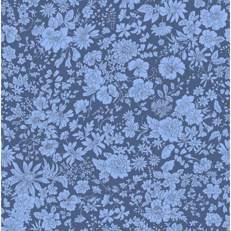 Emily Belle Jewel Tones Ultramarine, tessuto Blu Oltremare con piccoli fiori azzurri - Liberty Quilting Liberty Fabrics - 1