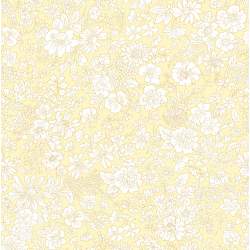 Emily Belle Neutrals Magnolia, tessuto Giallo Chiaro con piccoli fiori bianchi - Liberty Quilting Liberty Fabrics - 1