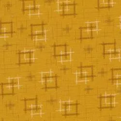 Sevenberry Kasuri Gold, Tessuto Giallo Oro con quadrati astratti - Robert Kaufman