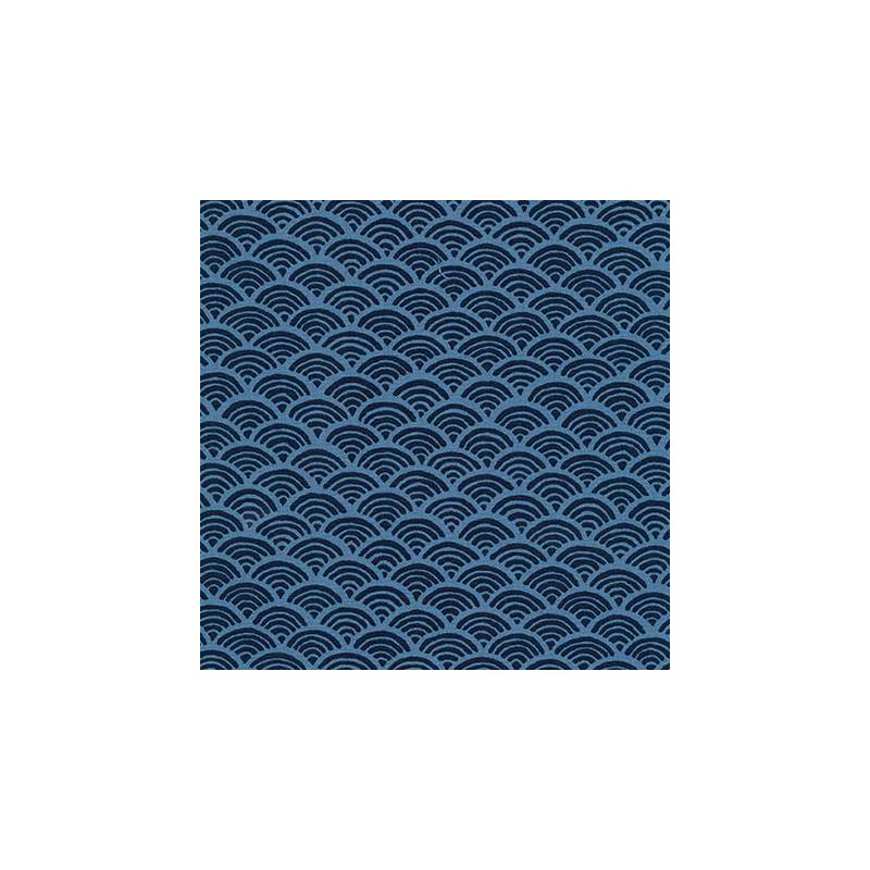 Sevenberry Kasuri Indigo, Tessuto blu indaco con onde giapponesi - Robert Kaufman Robert Kaufman - 1