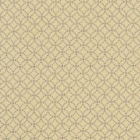 Sevenberry Kasuri Natural, Tessuto Crema con cerchi sashiko - Robert Kaufman