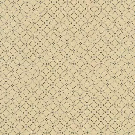 Sevenberry Kasuri Natural, Tessuto Crema con cerchi sashiko - Robert Kaufman