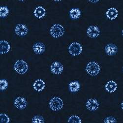 Shibori Blues Navy, Tessuto giapponese blu marina con disegni astratti - Robert Kaufman Robert Kaufman - 1
