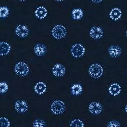 Shibori Blues Navy, Tessuto giapponese blu marina con disegni astratti - Robert Kaufman