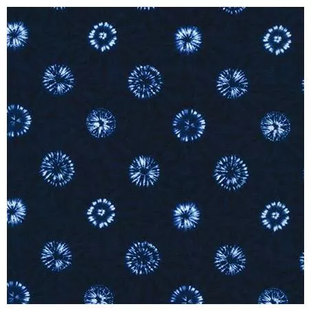 Shibori Blues Navy, Tessuto giapponese blu marina con disegni astratti - Robert Kaufman