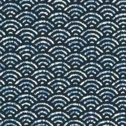 Shibori Blues Navy, Tessuto giapponese blu marina con onde - Robert Kaufman Robert Kaufman - 1