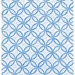 Shibori Blues White, Tessuto giapponese bianco con cerchi blu - Robert Kaufman