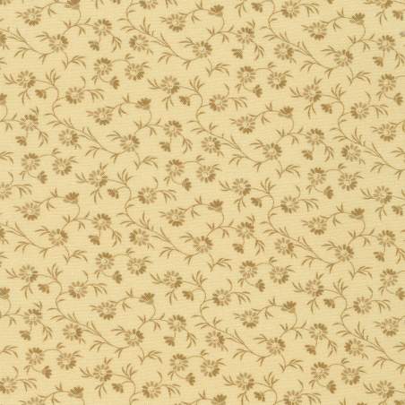 Wild Oats & Honey Flax, tessuto Beige Lino con fiori - Robert Kaufman