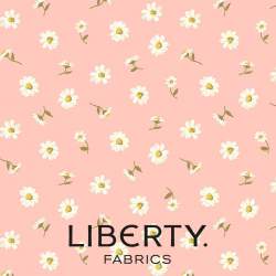London Parks Collection, Dulwich Daisy A, tessuto rosa con margherite bianche - Liberty Quilting Liberty Fabrics - 1