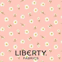 London Parks Collection, Dulwich Daisy A, tessuto rosa con margherite bianche - Liberty Quilting