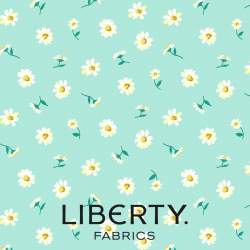 London Parks Collection, Dulwich Daisy B, tessuto azzurro con margherite bianche - Liberty Fabrics Liberty Fabrics - 1