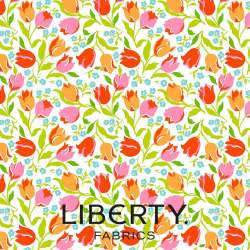 London Parks Collection, Tulip Triumph C, tessuto bianco con tulipani rossi e gialli - Liberty Fabrics Liberty Fabrics - 1