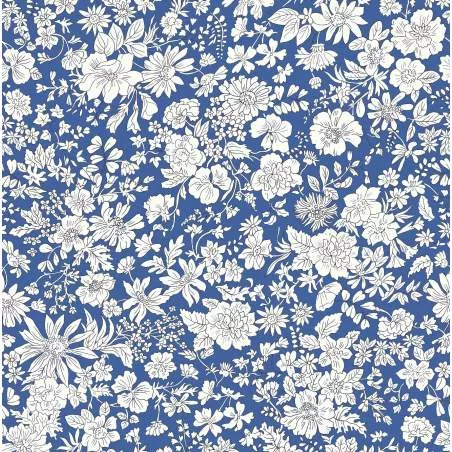 Emily Belle Jewel Tones Cobalt, tessuto Blu Cobalto con piccoli fiori azzurri - Liberty Quilting