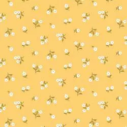 London Parks Primrose Hill, Tessuto giallo carico con piccoli fiori bianchi - Liberty Fabrics Liberty Fabrics - 1