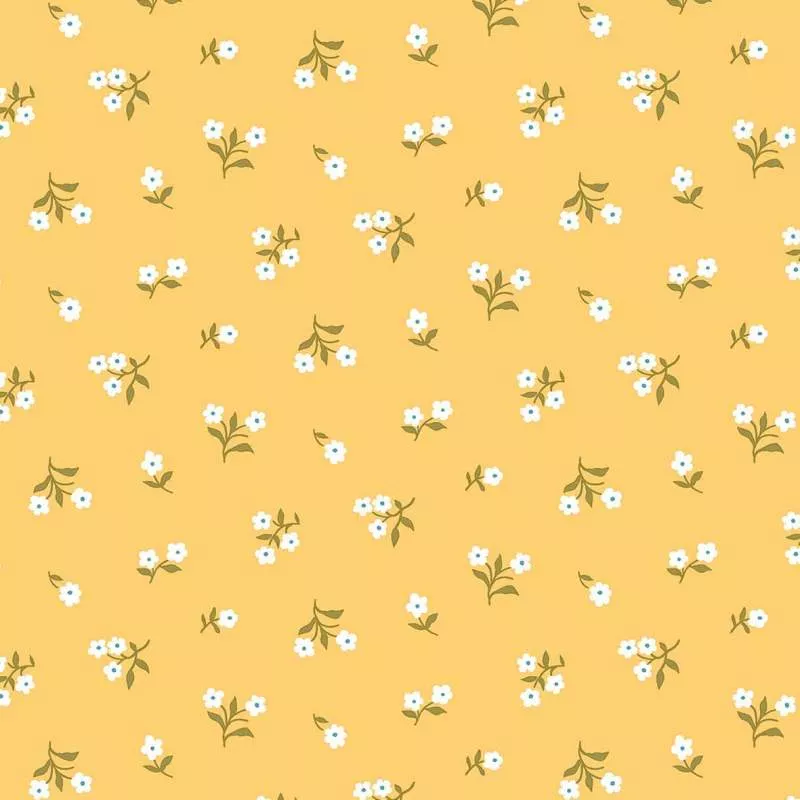 London Parks Promise Hill, Tessuto arancione con piccoli fiori bianchi - Liberty Fabrics Liberty Fabrics - 1
