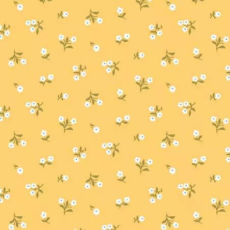 London Parks Promise Hill, Tessuto arancione con piccoli fiori bianchi - Liberty Fabrics Liberty Fabrics - 1