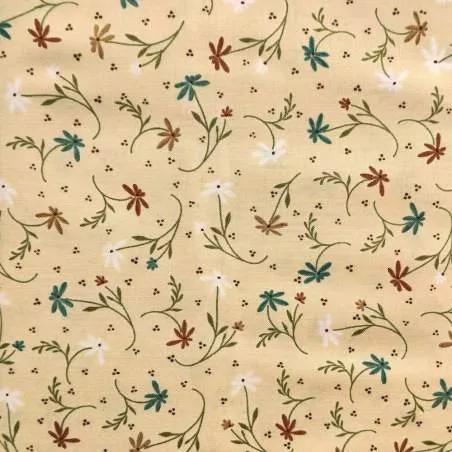 Cottage Basics, Tessuto Crema con fiori colorati