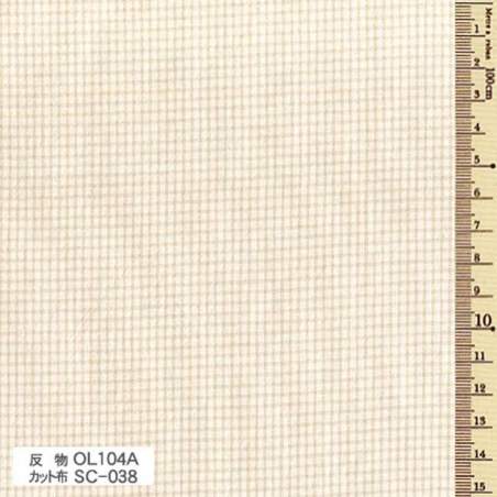 Tessuto Giapponese Tinto in Filo Bianco Panna a quadretti