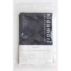 Tessuto Sashiko blu navy prestampato con 4 disegni tradizionali da 10 x 10 cm