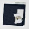 Kit Sashiko blu navy prestampato con fiore ricamato tecnica Ichimoku sashi