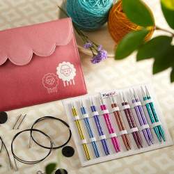 Set de agujas circulares de aluminio con cables intercambiables - KnitPro ZING DELUXE