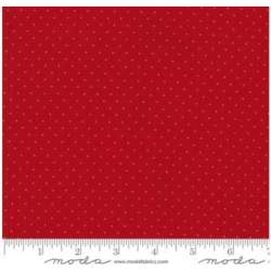 American Jane Pindot, Tessuto Rosso con micro Pois bianchi - Moda Fabrics Moda Fabrics - 1