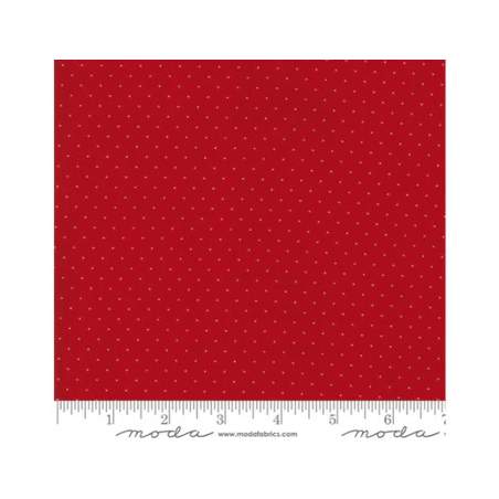American Jane Pindot, Tessuto Rosso con micro Pois bianchi - Moda Fabrics Moda Fabrics - 1