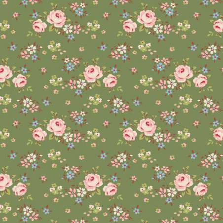Tilda Creating Memories, Winter Reds and Greens, Gracie Green Tilda Fabrics - 1