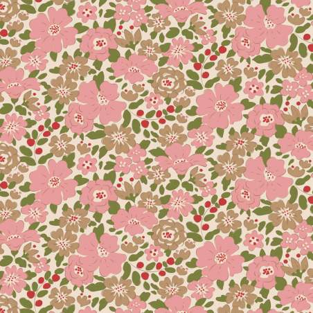 Tilda Creating Memories, Winter Reds and Greens, Harper Pink Tilda Fabrics - 1