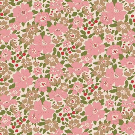 Tilda Creating Memories, Winter Reds and Greens, Harper Pink Tilda Fabrics - 1