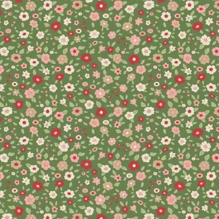 Tilda Creating Memories, Winter Reds and Greens, Evie Green Tilda Fabrics - 1